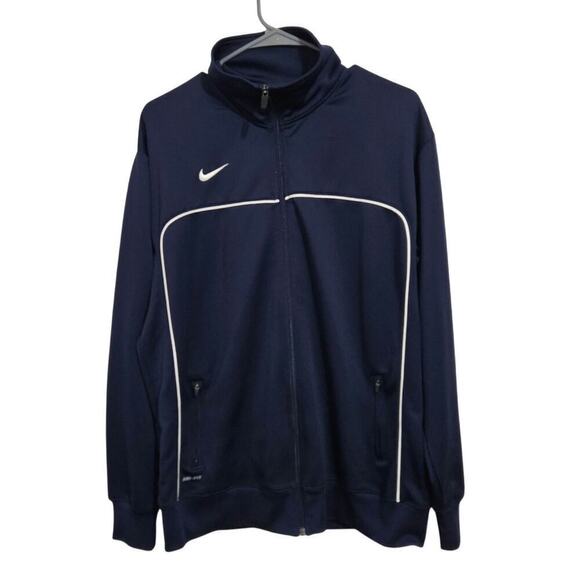 Nike Jackets & Blazers - Nike Navy Blue Jacket Dri-Fit Active Full Zip Warm Up Pockets Women’s XXL